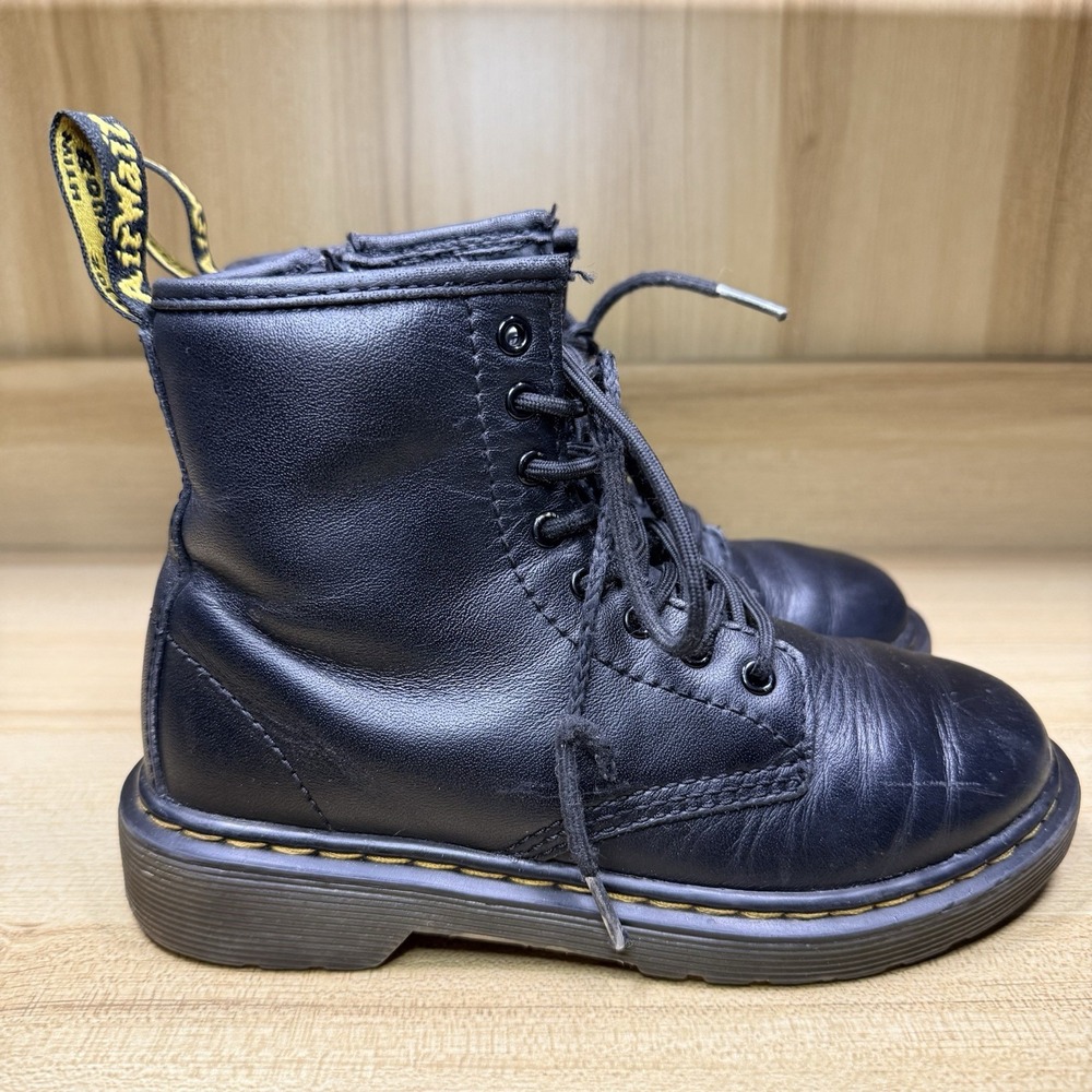 Doc Martens 1460J Black‎ Leather Combat Boots Unisex Black Size 1 READ - Picture 5 of 13